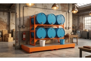 Almacenamiento industrial de bidones: soluciones seguras y eficientes.