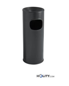 papelera-cenciero-de-acero-negro-22-lt-h2002