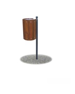 Papelera de madera para espacios públicos h28782
