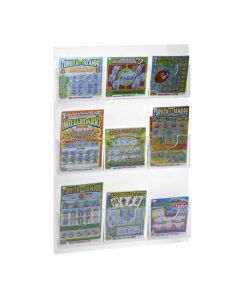 Expositor de plexiglás transparente 9 bolsillos h339_82