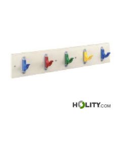 Perchero de pared de 5 plazas con perchas plegables h908_194