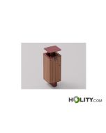 Papelera de madera para fijación al suelo h140_545