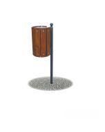 Papelera de madera para espacios públicos h28782