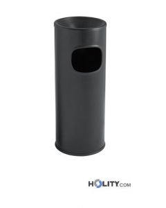 papelera-cenciero-de-acero-negro-22-lt-h2002
