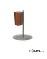 Papelera de madera para espacios públicos h28782