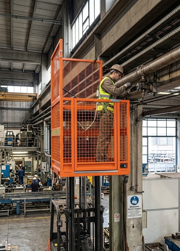 Mobiliario industrial y trabajos en altura: el papel de cestas, jaulas y plataformas