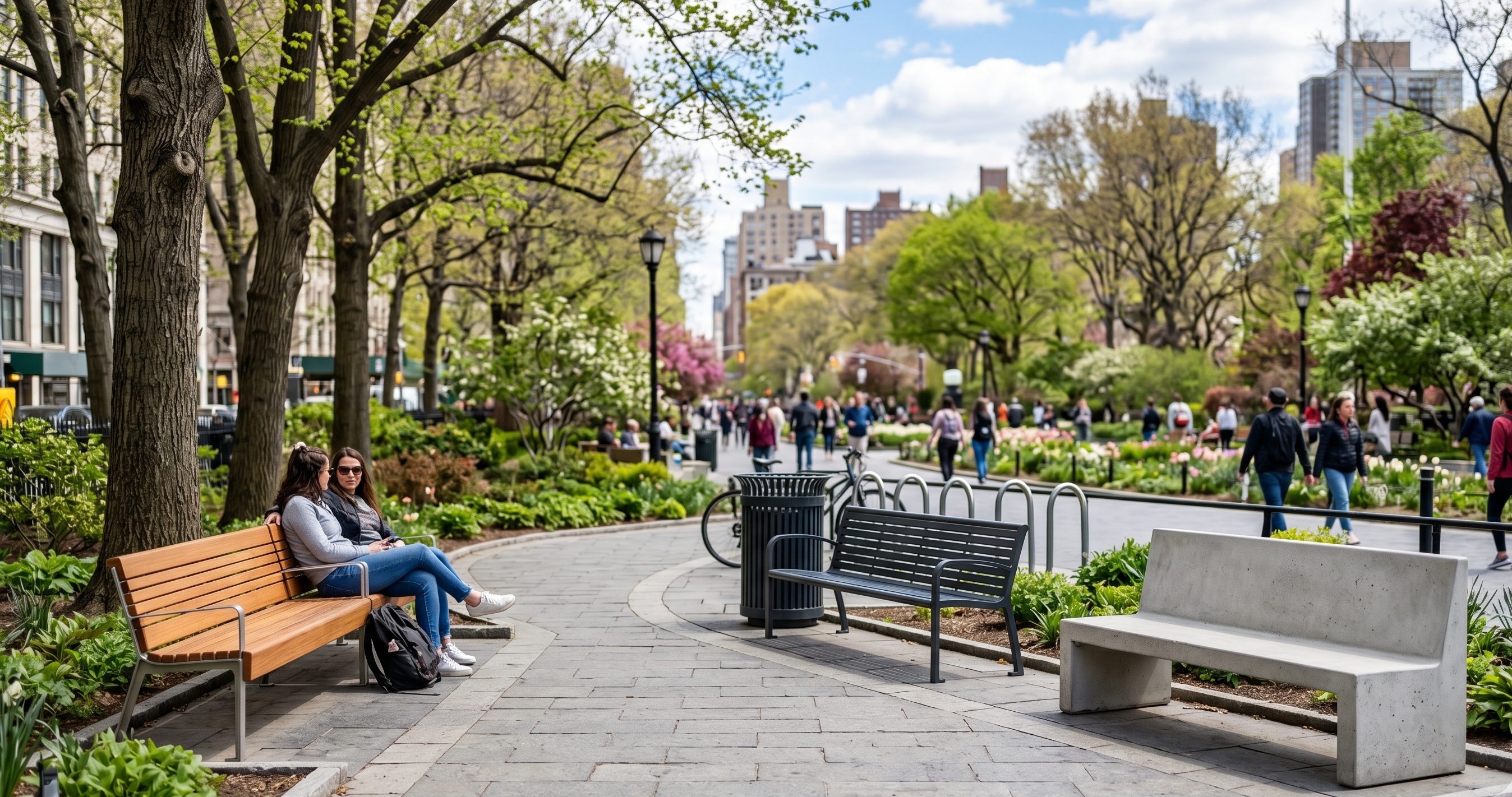 Los mejores materiales para bancos de exterior: comparación entre madera, metal y hormigón