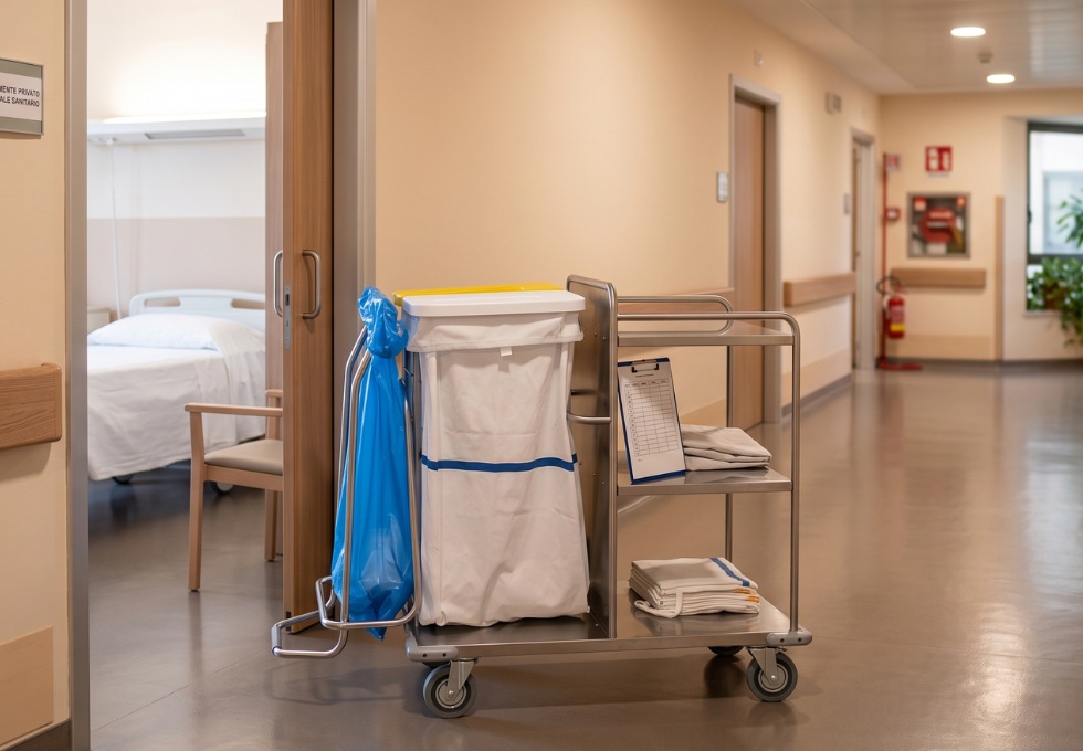 Carros de lavandería para residencias de ancianos: cómo organizar el cambio de ropa de cama.