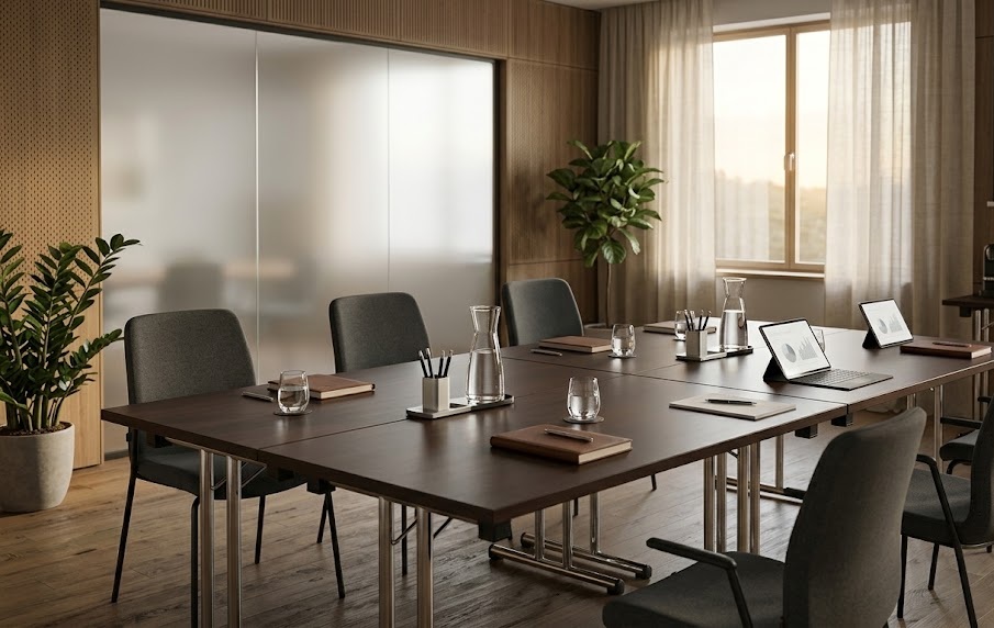 Mesas de conferencias: Cómo elegir el tamaño, la forma y la configuración adecuados para cada tipo de reunión.
