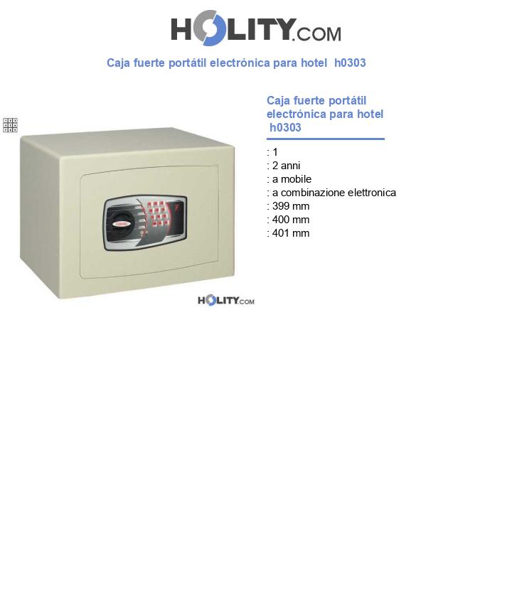 Caja fuerte portátil electrónica para hotel  h0303