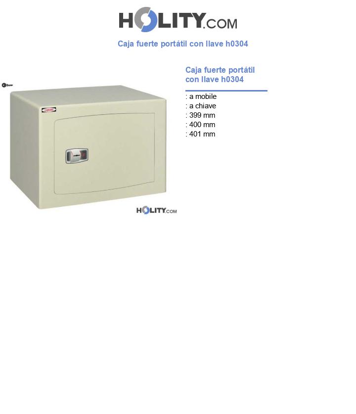 Caja fuerte portátil con llave h0304