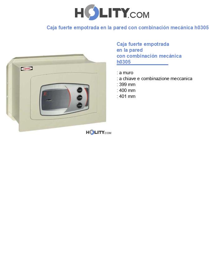 Caja fuerte empotrada en la pared con combinación mecánica h0305