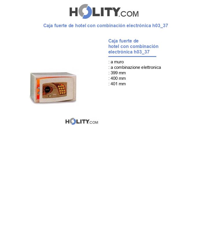Caja fuerte de hotel con combinación electrónica h03_37