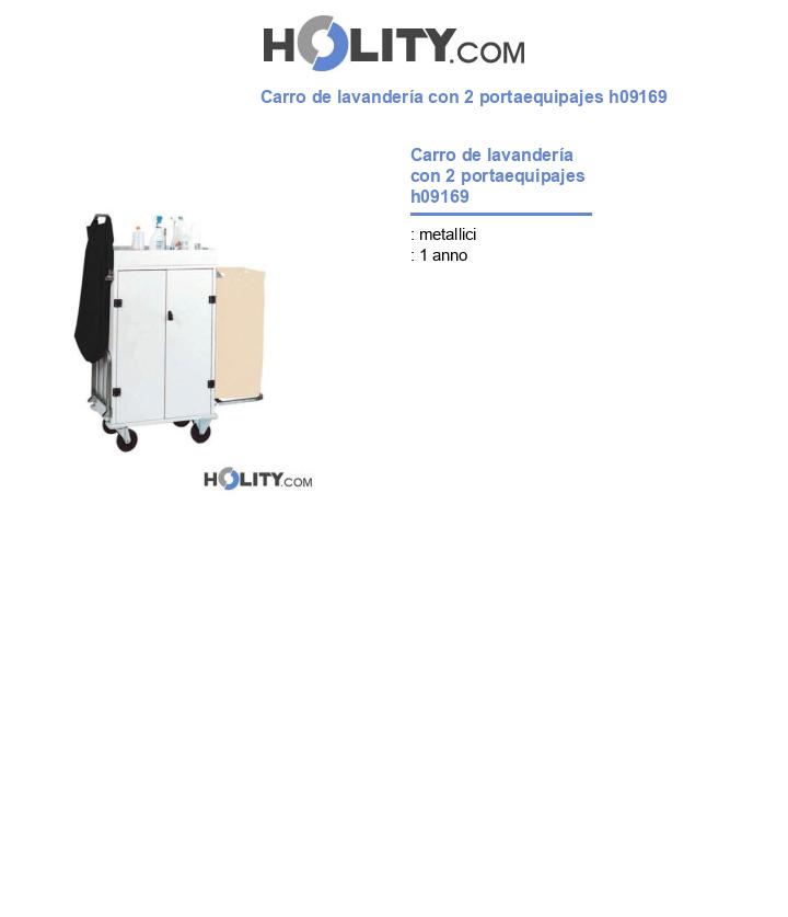 Carro de lavandería con 2 portaequipajes h09169