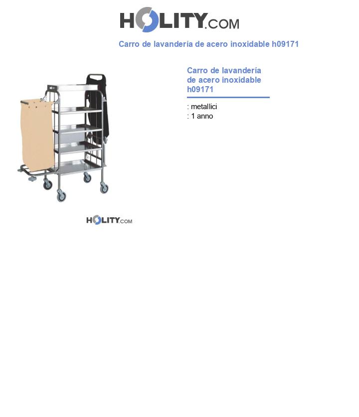 Carro de lavandería de acero inoxidable h09171