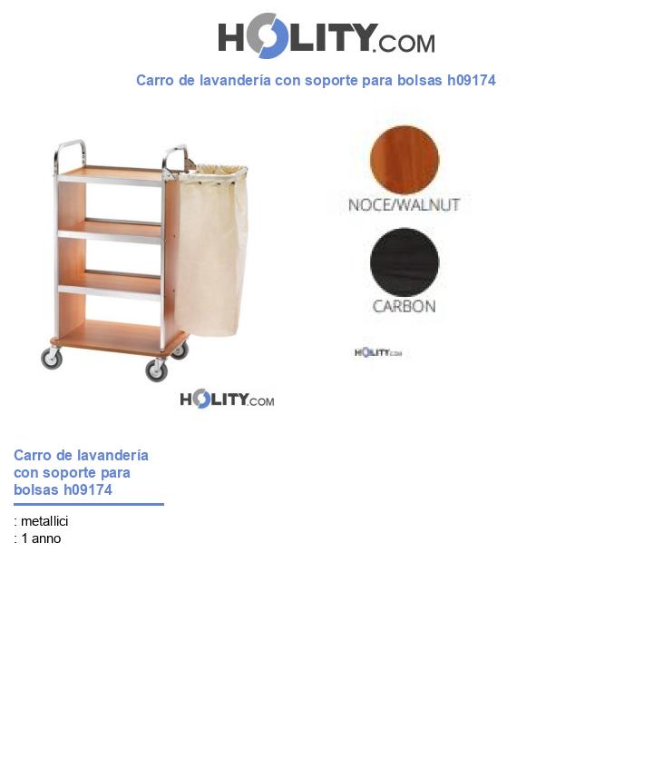 Carro de lavandería con soporte para bolsas h09174