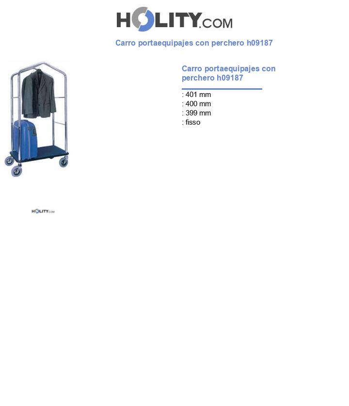 Carro portaequipajes con perchero h09187