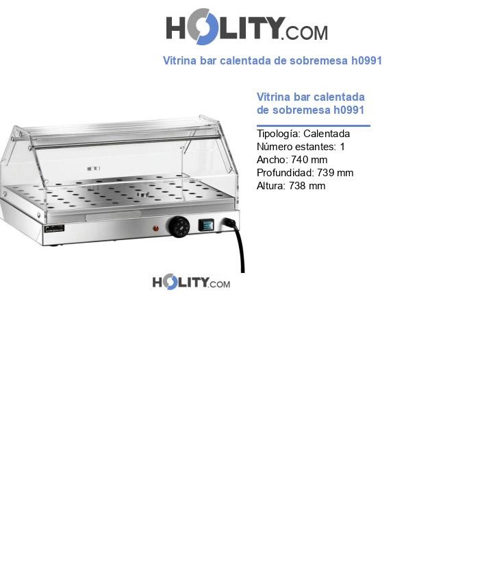 Vitrina bar calentada de sobremesa h0991