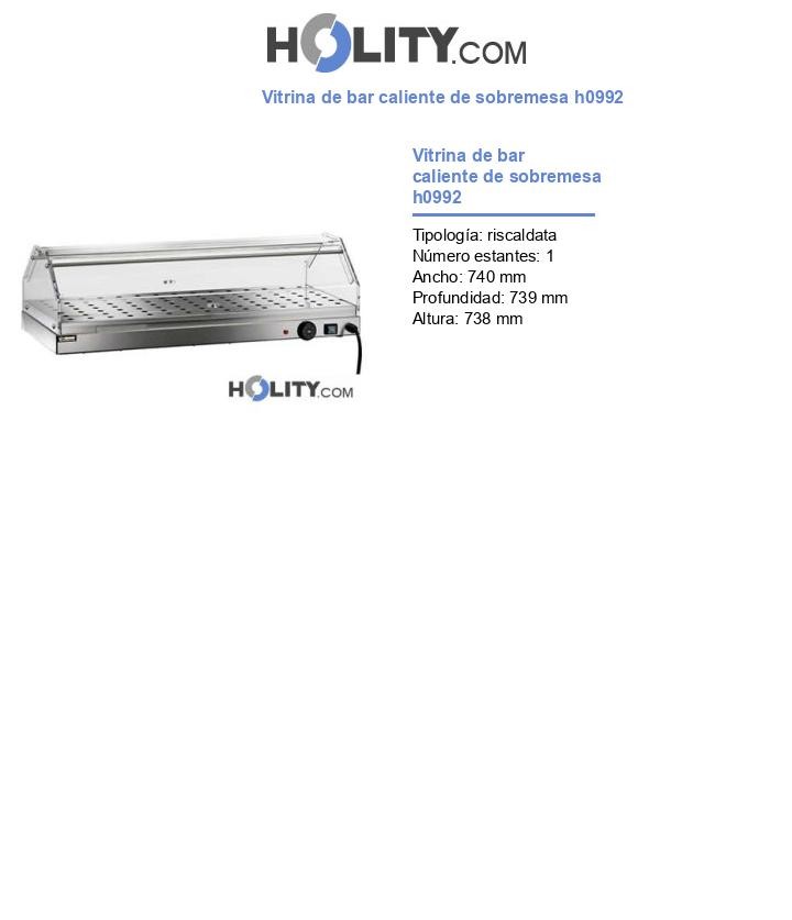 Vitrina de bar caliente de sobremesa h0992