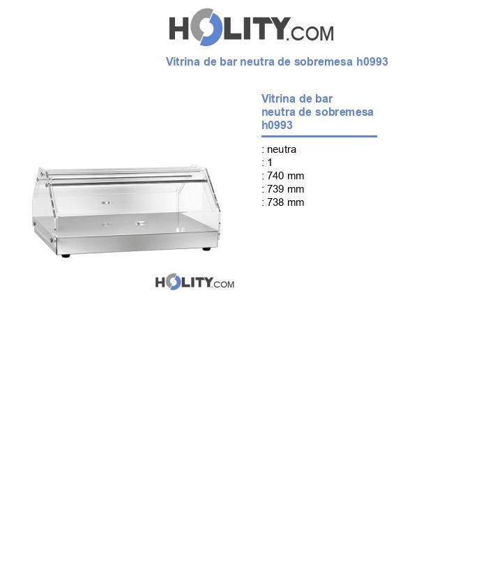 Vitrina de bar neutra de sobremesa h0993