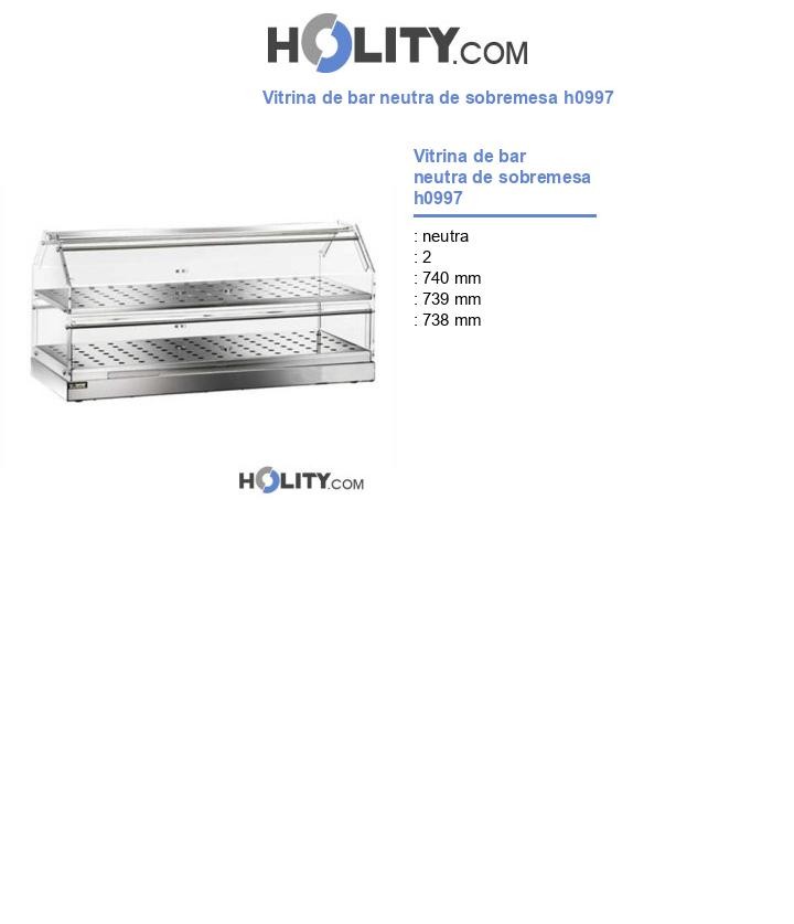 Vitrina de bar neutra de sobremesa h0997