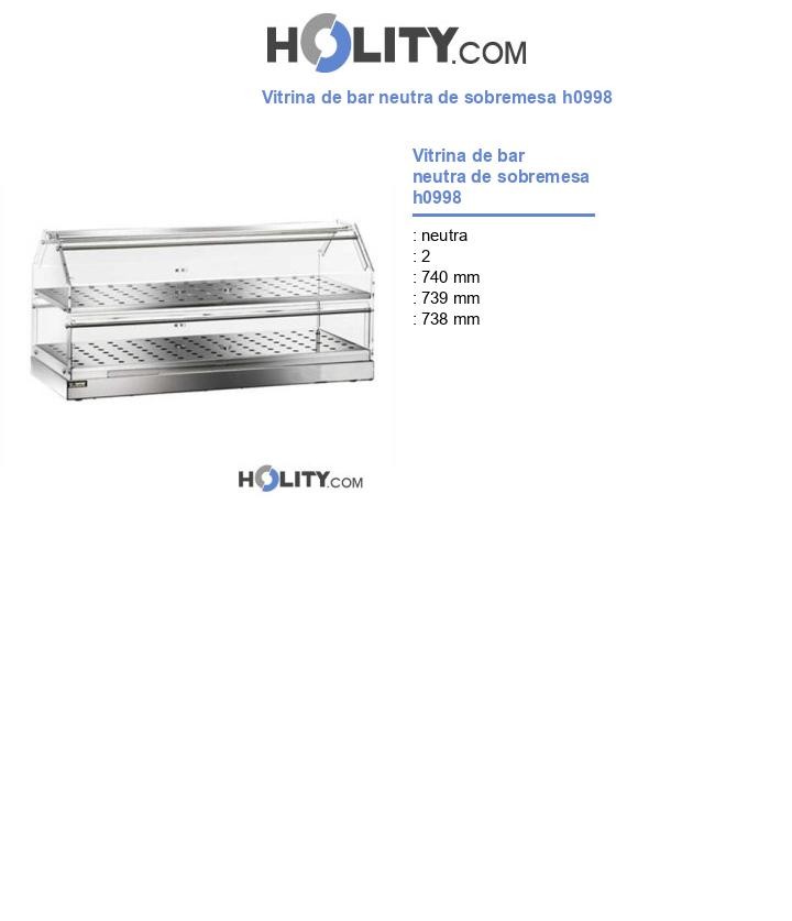 Vitrina de bar neutra de sobremesa h0998