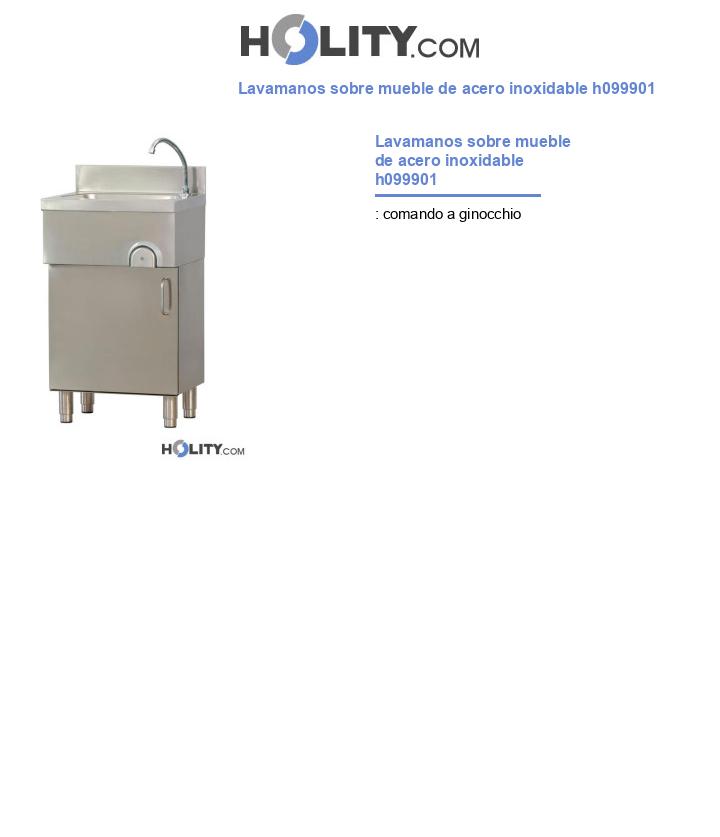 Lavamanos sobre mueble de acero inoxidable h099901