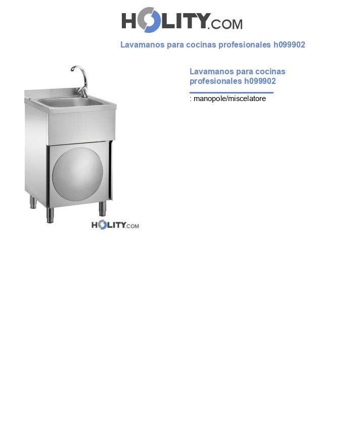 Lavamanos para cocinas profesionales h099902