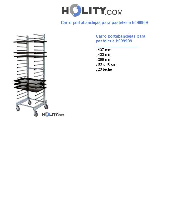 Carro portabandejas para pastelería h099909
