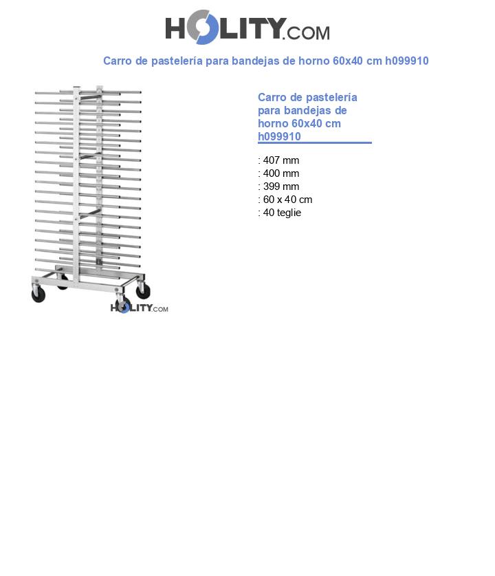 Carro de pastelería para bandejas de horno 60x40 cm h099910