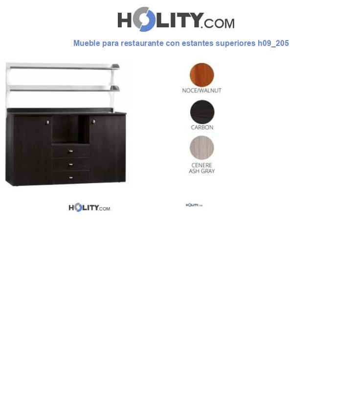Mueble para restaurante con estantes superiores h09_205