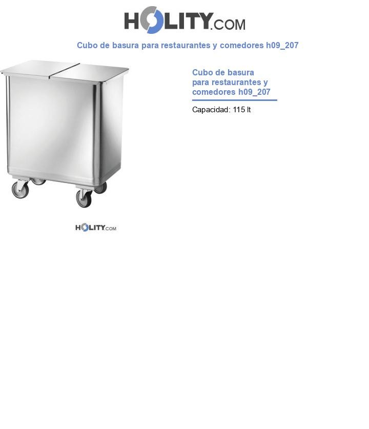Cubo de basura para restaurantes y comedores h09_207