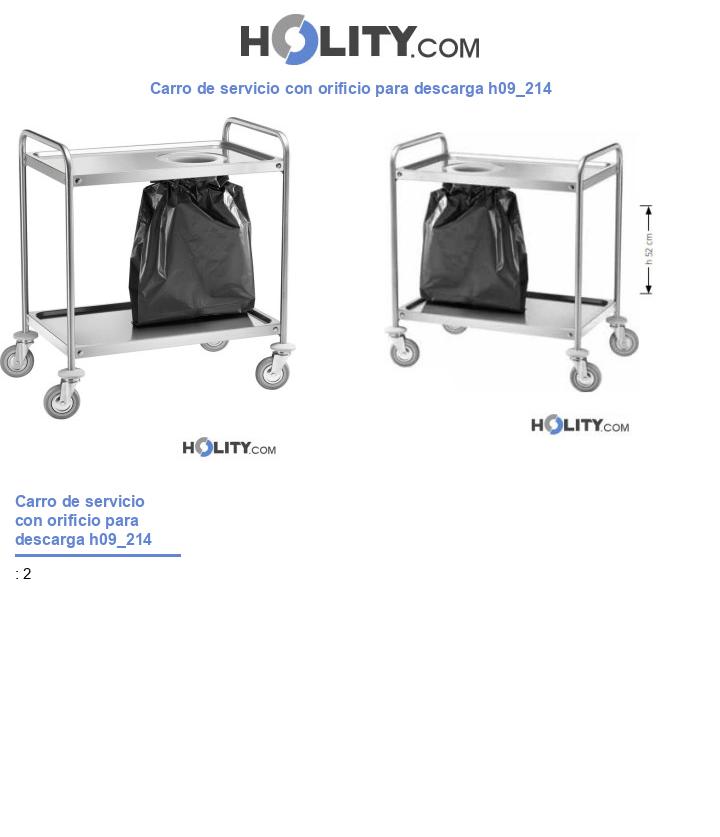 Carro de servicio con orificio para descarga h09_214