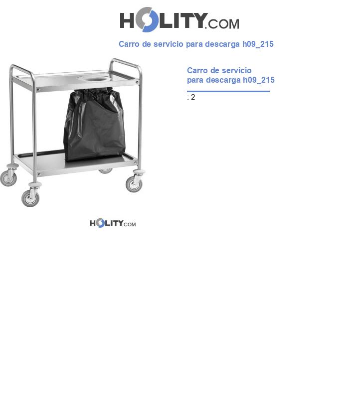 Carro de servicio para descarga h09_215