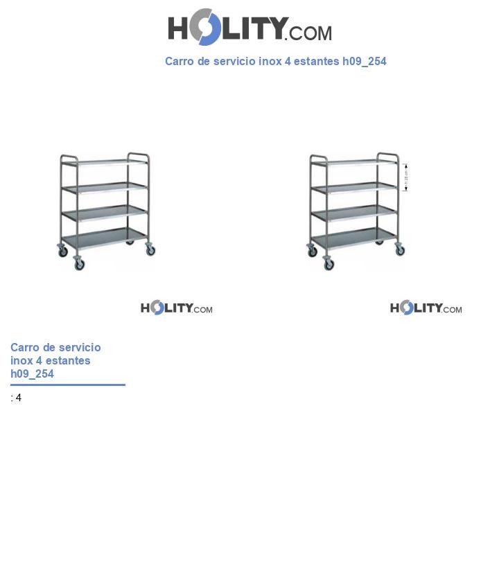Carro de servicio inox 4 estantes h09_254