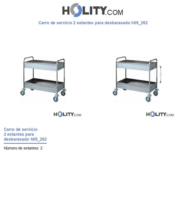 Carro de servicio 2 estantes para desbarasado h09_262
