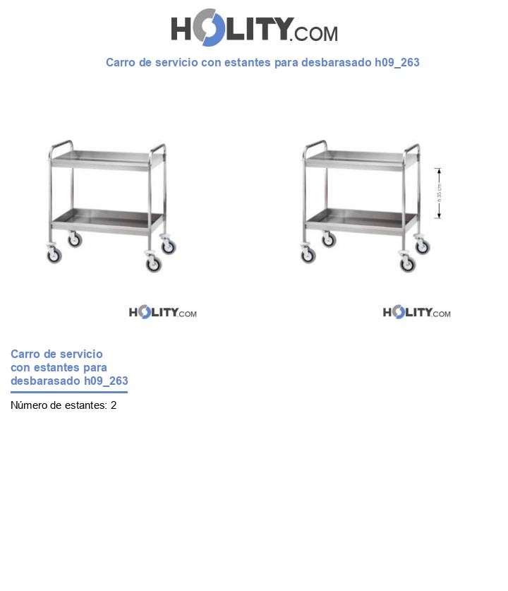 Carro de servicio con estantes para desbarasado h09_263