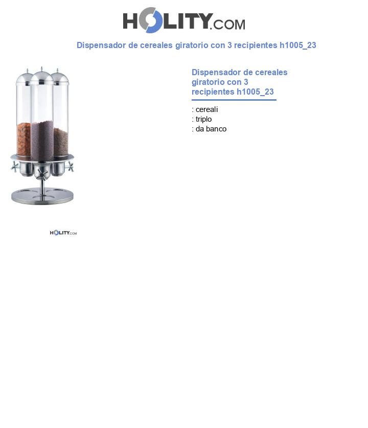 Dispensador de cereales giratorio con 3 recipientes h1005_23