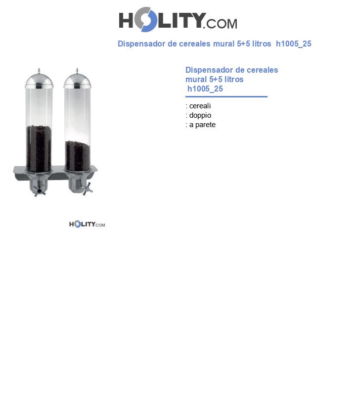 Dispensador de cereales mural 5+5 litros  h1005_25