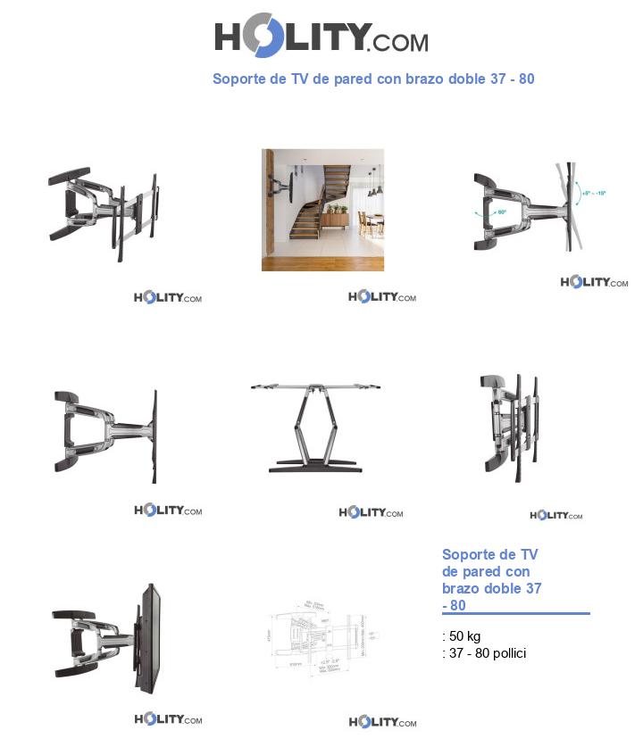 Soporte de TV de pared con brazo doble 37 - 80