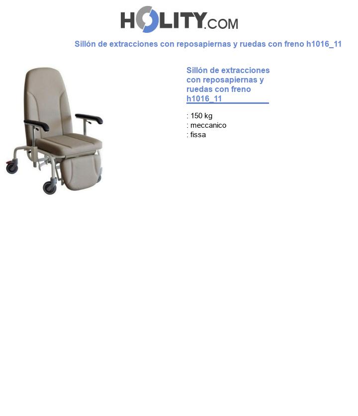 Sillón de extracciones con reposapiernas y ruedas con freno h1016_11
