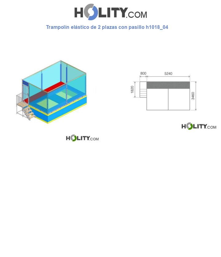 Trampolín elástico de 2 plazas con pasillo h1018_04