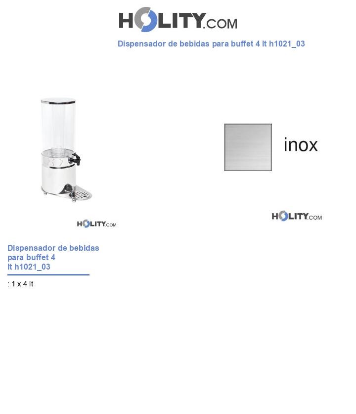 Dispensador de bebidas para buffet 4 lt h1021_03