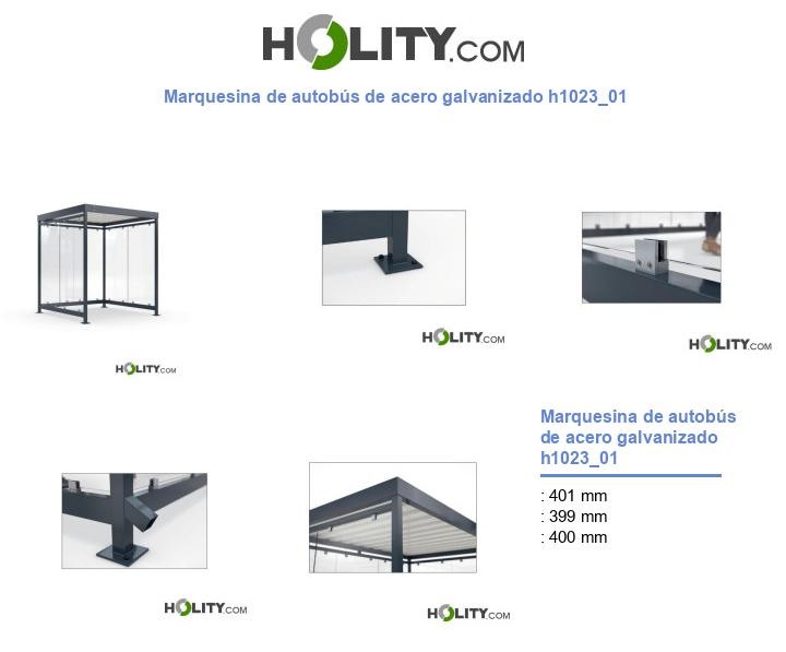 Marquesina de autobús de acero galvanizado h1023_01