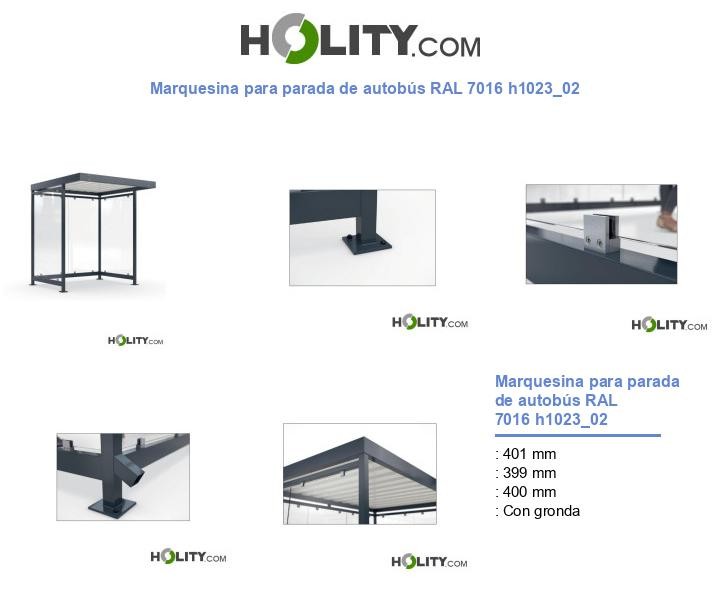 Marquesina para parada de autobús RAL 7016 h1023_02
