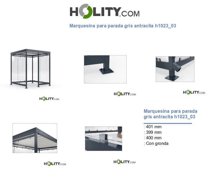 Marquesina para parada gris antracita h1023_03