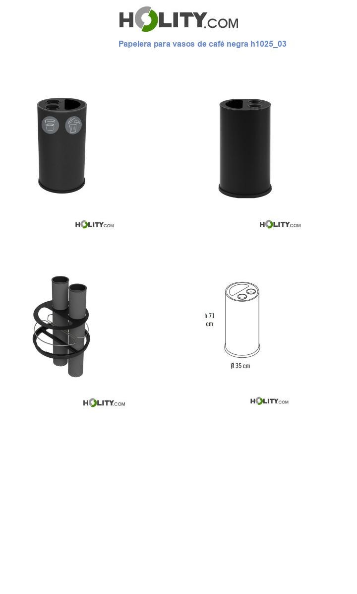 Papelera para vasos de café negra h1025_03