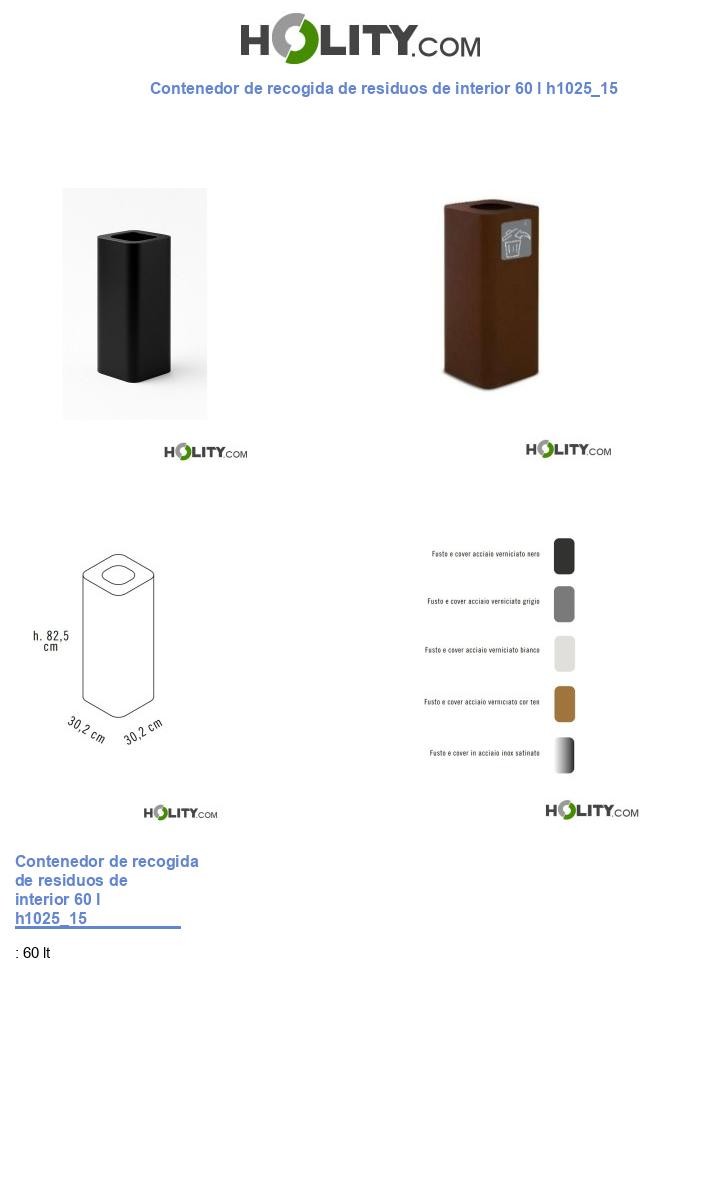 Contenedor de recogida de residuos de interior 60 l h1025_15