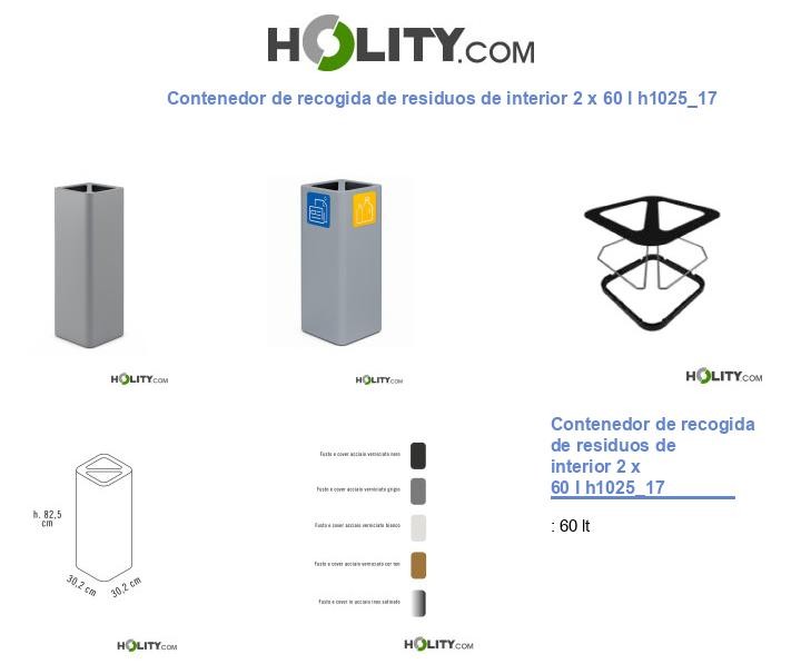 Contenedor de recogida de residuos de interior 2 x 60 l h1025_17