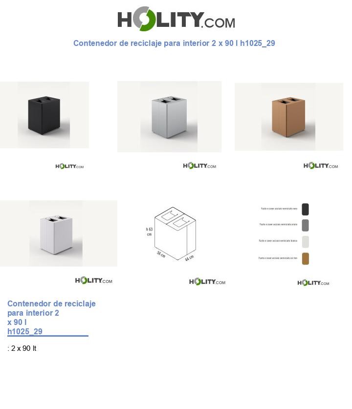 Contenedor de reciclaje para interior 2 x 90 l h1025_29